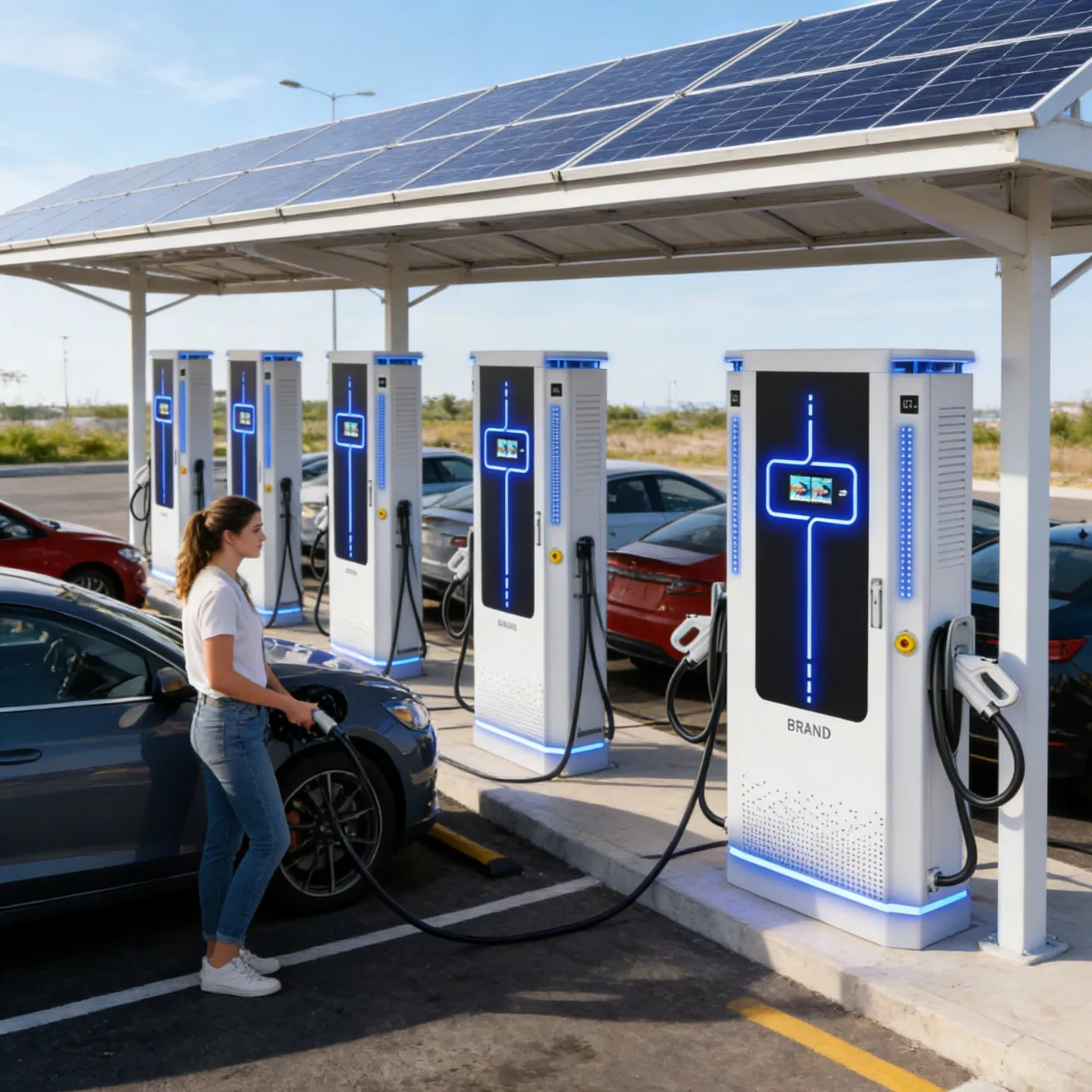 High Utilization Fleet Central Management Night Heavy Duty Truck EV Charger DC Depot Logistics