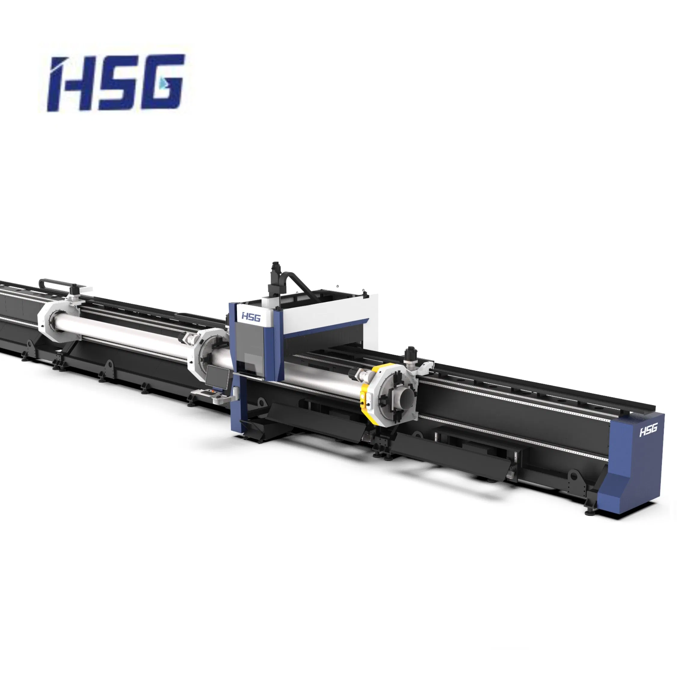 Metal Tube Laser Cutting Machine Ipg Raycus Laser Source 6600W
