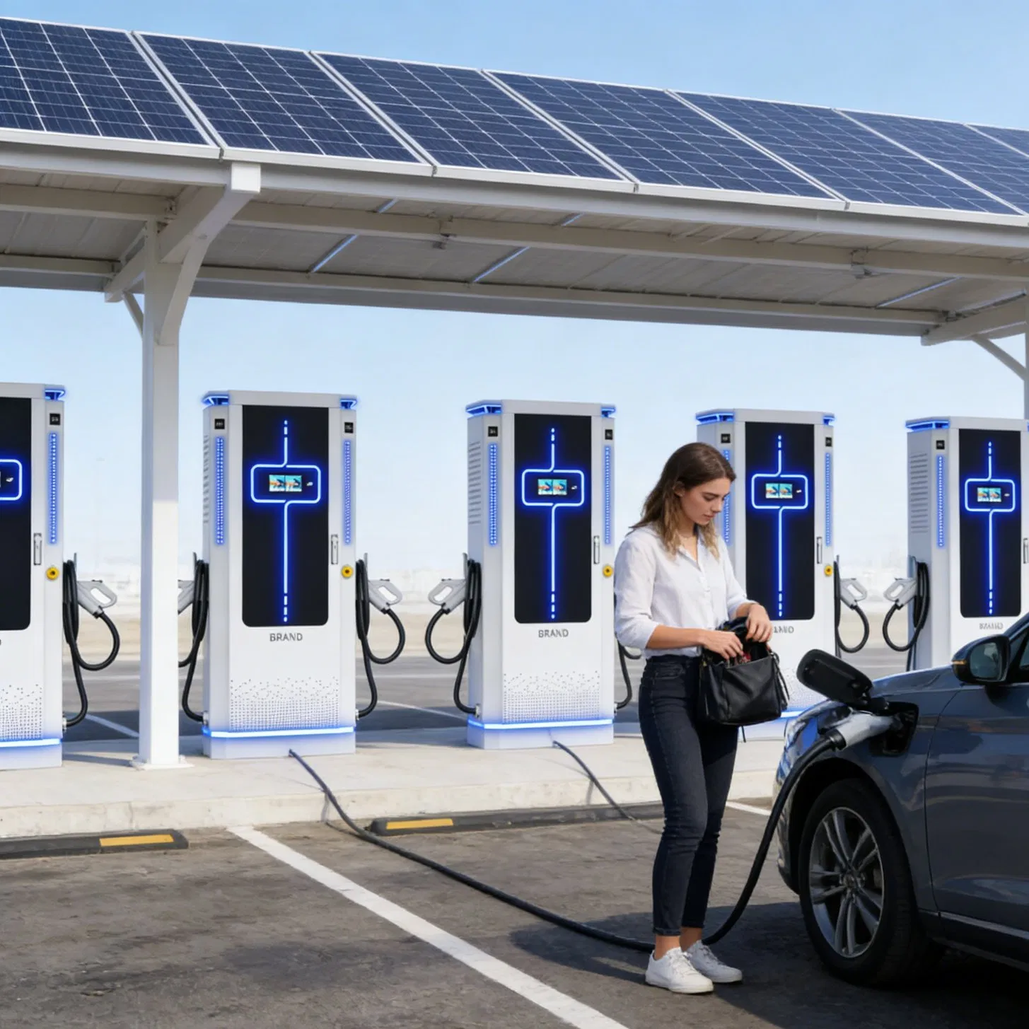 EU Funded Smart Cold Resistant Polish Rapid Deploy Hub EV Charger DC Fast Station Warsaw