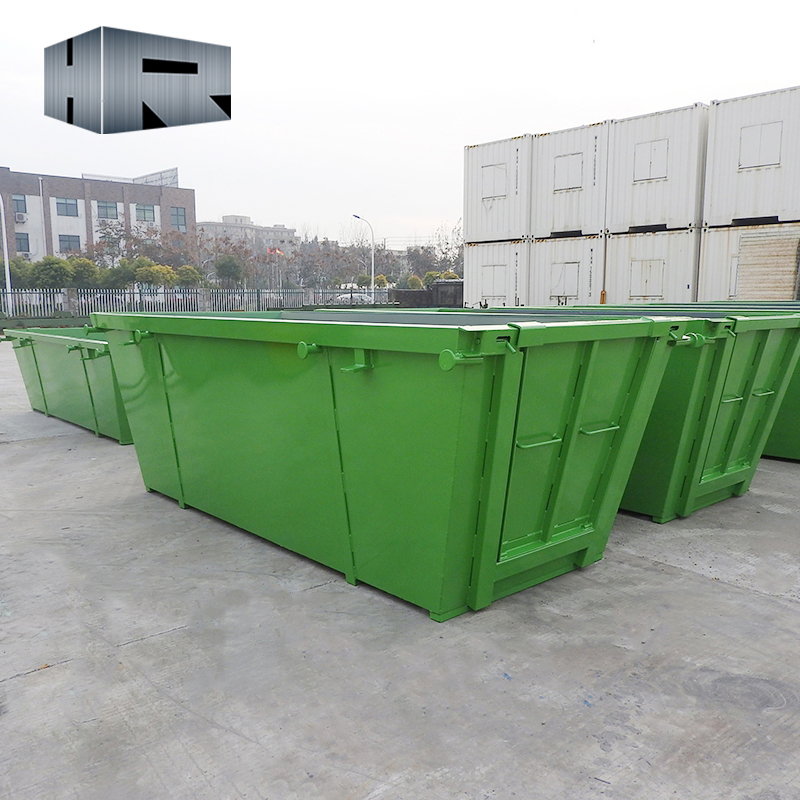 Heavy Duty Outdoor Waste Recycling Metal Mobile Skip Bin for Construction Debris, Wood, Metals, Concrete