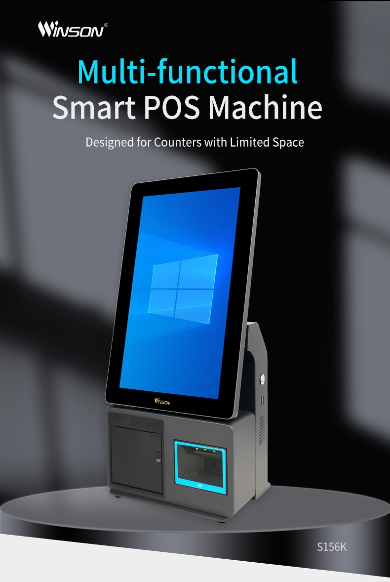 Dual-Screen Touch Control 15.6-Inch 2D Barcode Scanning POS System with Printer