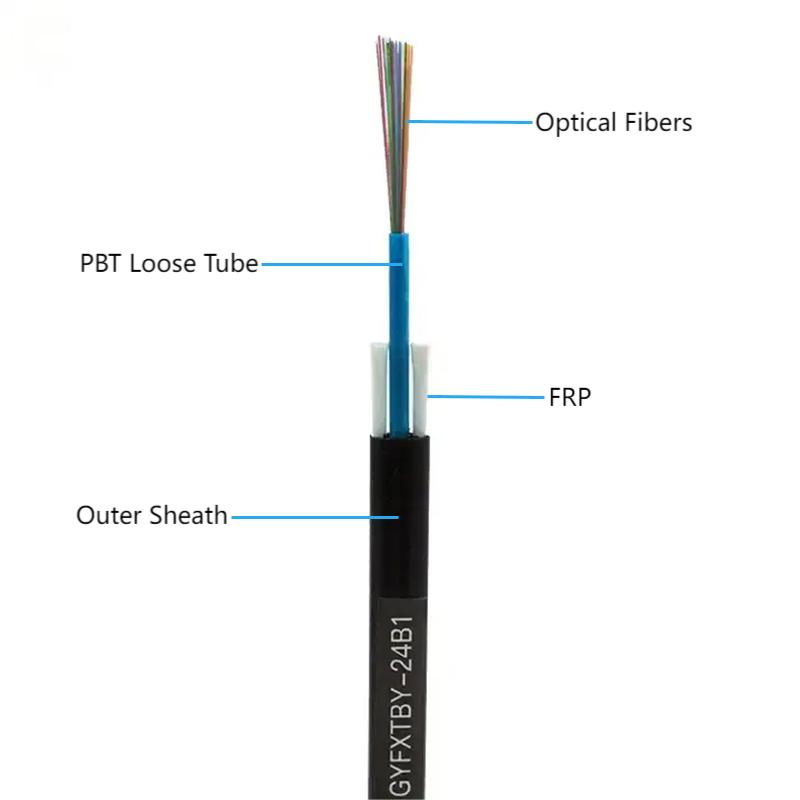 High Quality Gyfxtby Fiber Cable 2 4 6 8 12 Core G652D FTTX Flat Drop Cable