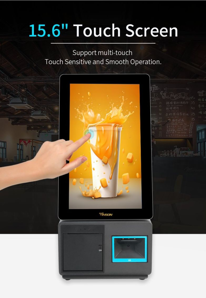 High Quality Ultra-Thin Simple Operation Self-Checkout POS System with Printer