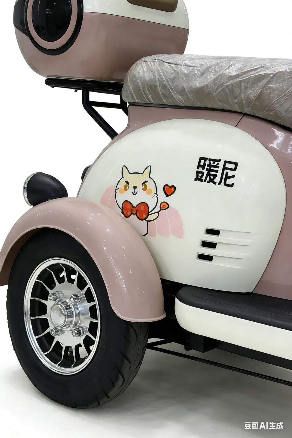 Electric cargo tricycle rear view