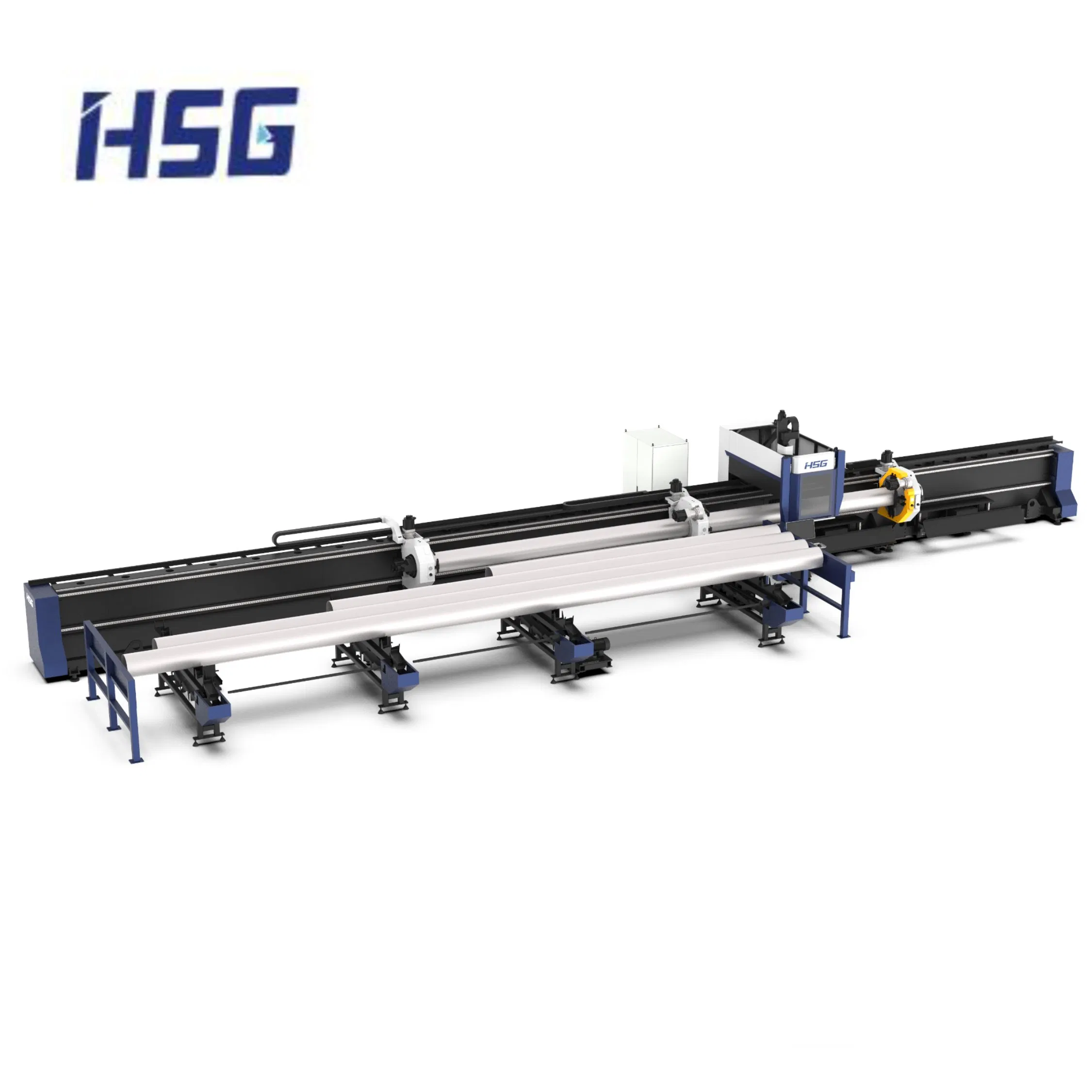 Metal Tube Laser Cutting Machine Ipg Raycus Laser Source 6600W