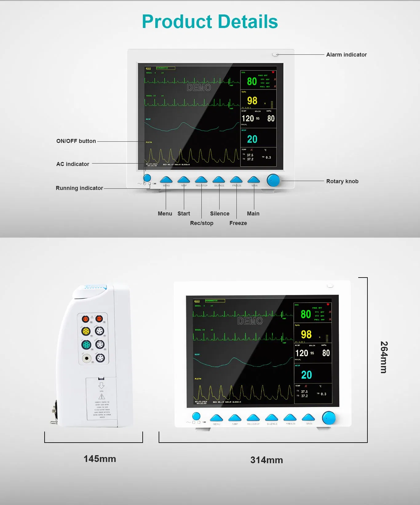 Reliable Contec Cms8000 Hospital Patient Monitor at Low Prices