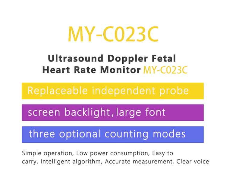 My-C020 Hot Sale Baby Heartbeat Portable Fetal Doppler Monitor