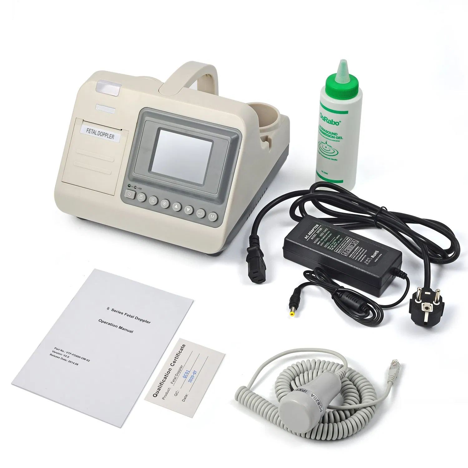 Ultrasonic Fetal Doppler Monitor Tabletop Baby Heart Monitor with Color LCD Display