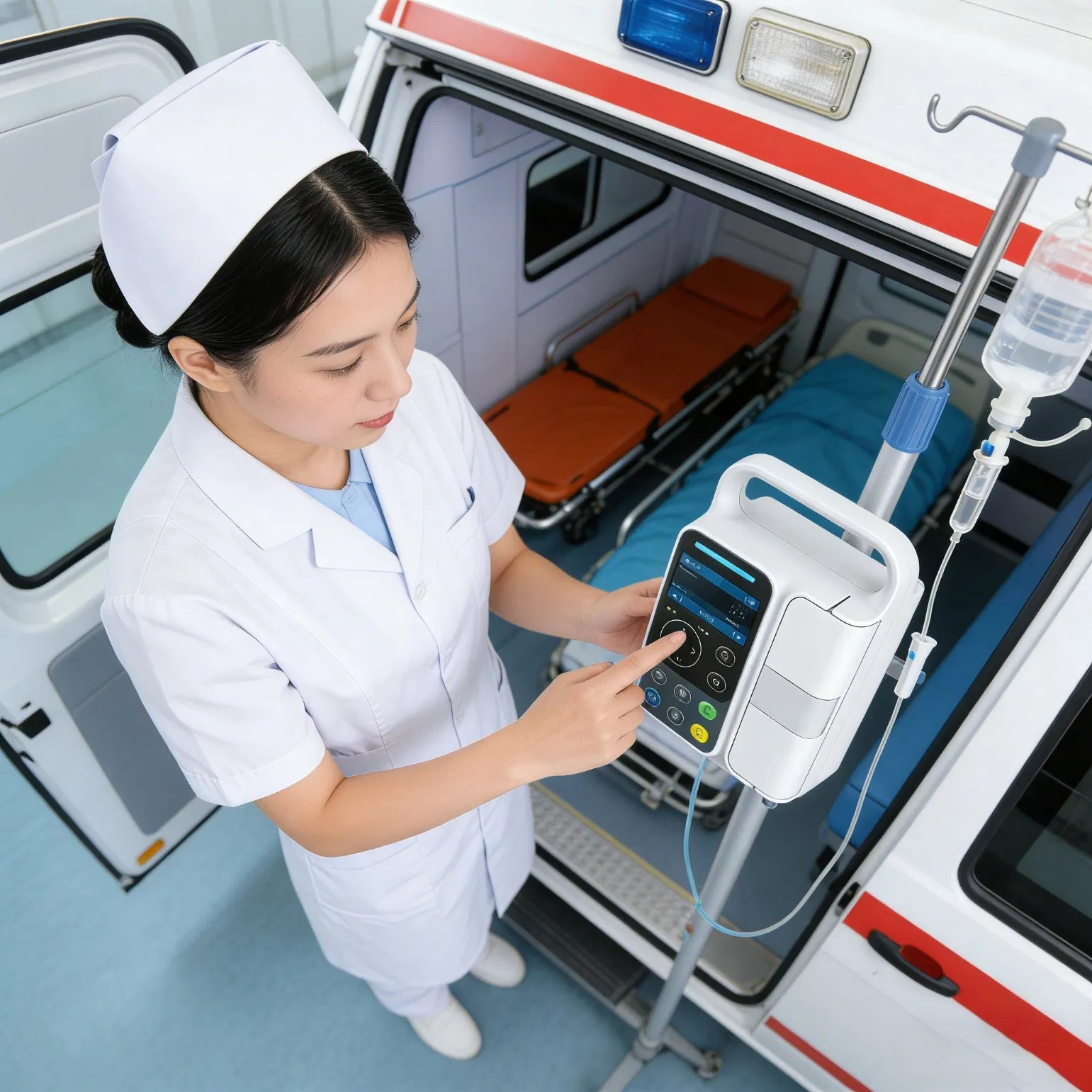 Portable Smart IV Infusion Pump &amp; Vital Sign Patient Monitor Combo All-in-One Patient Monitoring Solution