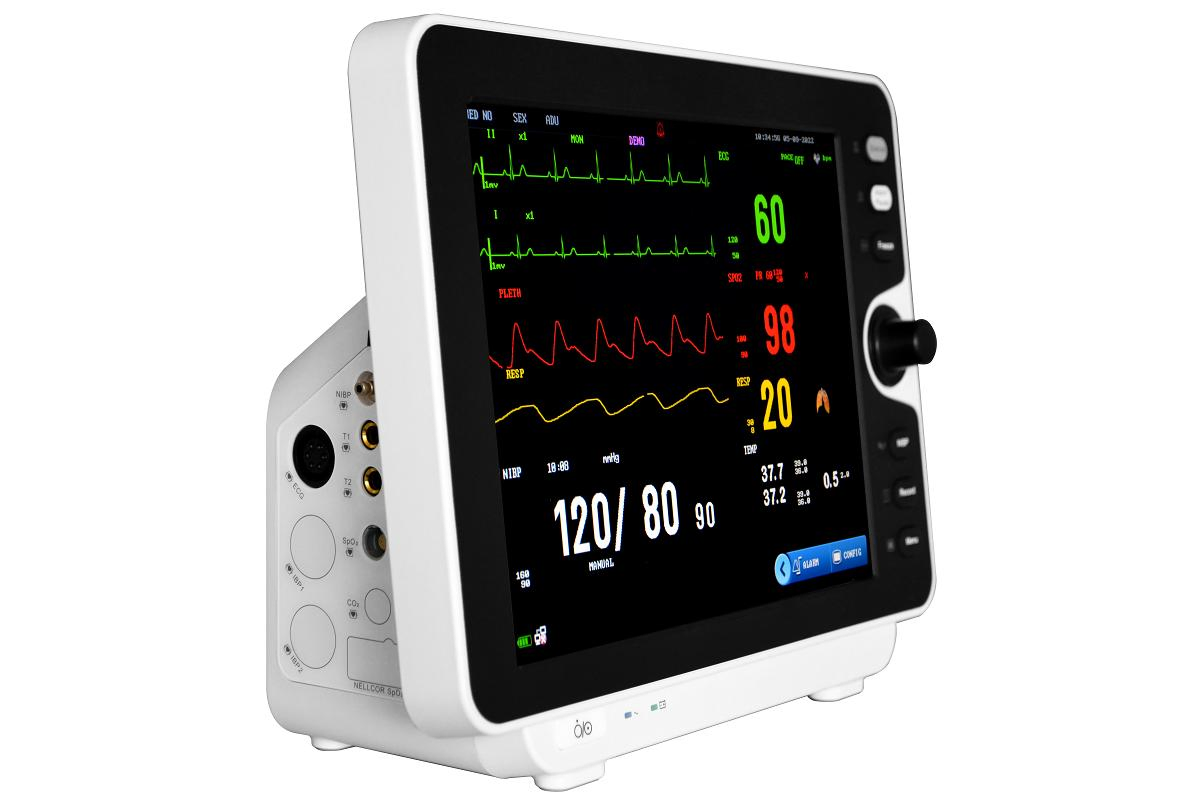 Medical Equipment Vital Signs Monitor with Trolley Medical Multiparameter 12.1 Inch ECG Patient Monitor Price