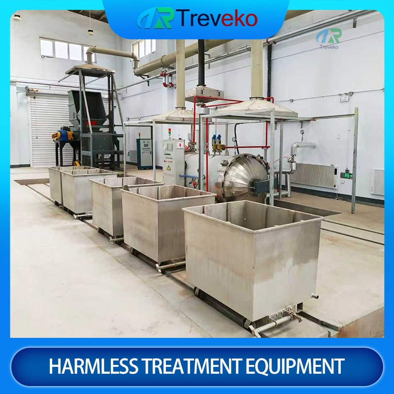 Automated Horizontal Medical Waste Steam Sterilization Shredding Equipment for Pathology