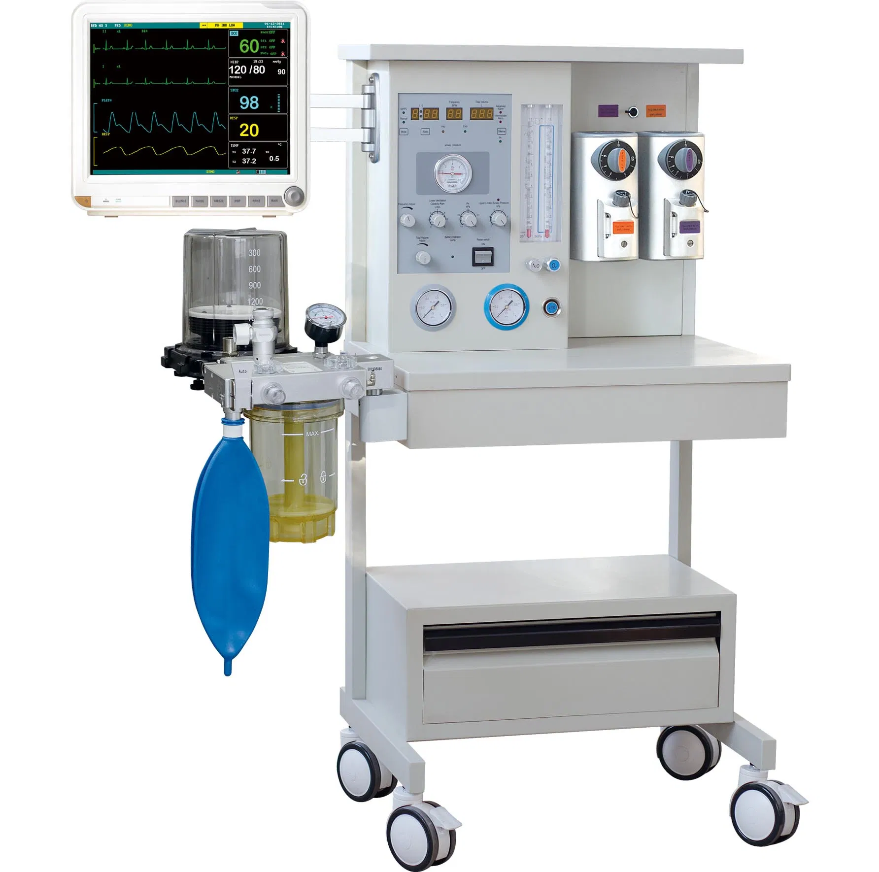 Advanced Hot Sale Medical Anesthesia Machine with Two Vaporizer