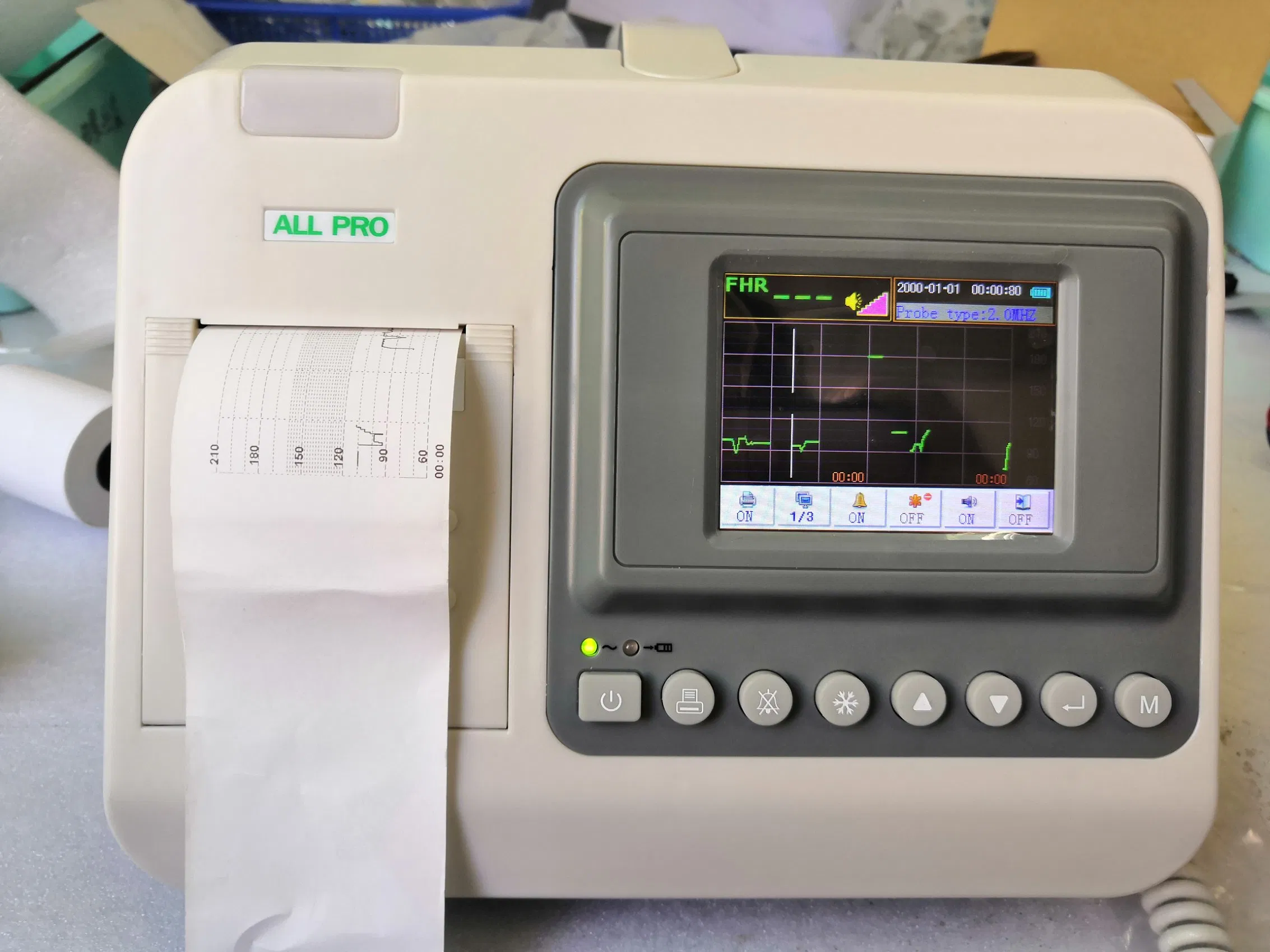 Ultrasonic Fetal Doppler Monitor Tabletop Baby Heart Monitor with Color LCD Display