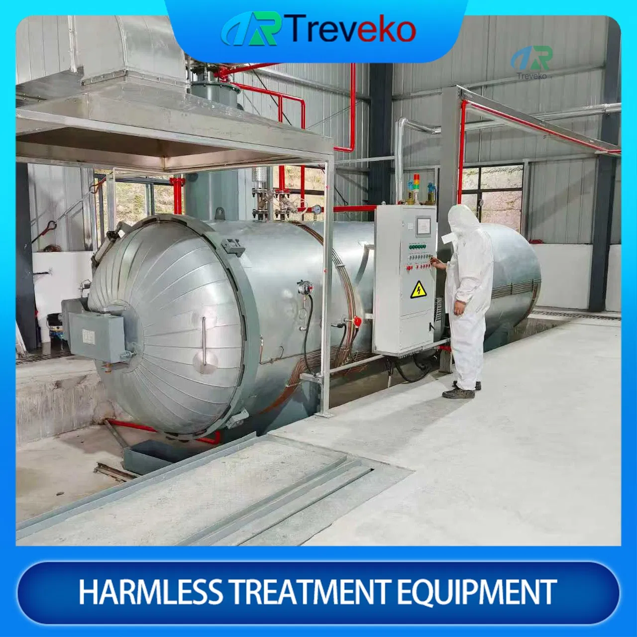 Automated Horizontal Medical Waste Steam Sterilization Shredding Equipment for Pathology