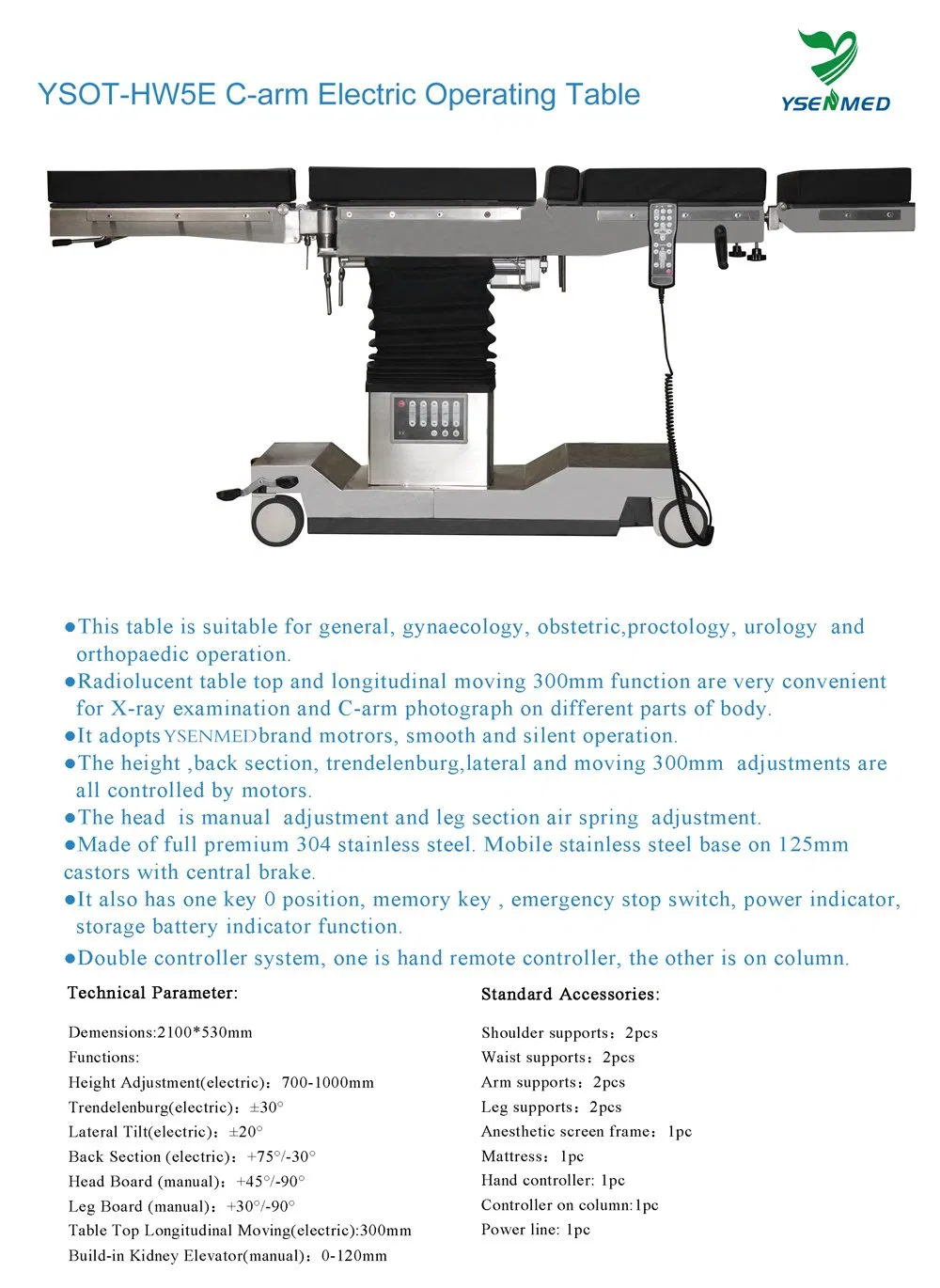 Operating Table Front View