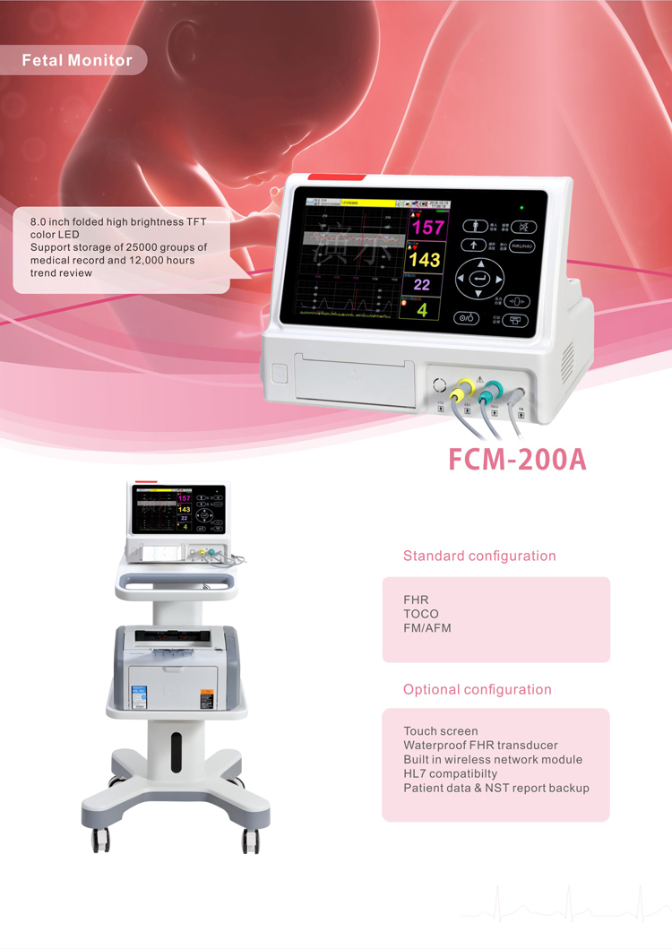 Hospital Instrument Color Display Heart Fetal Monitor Medical Equipment