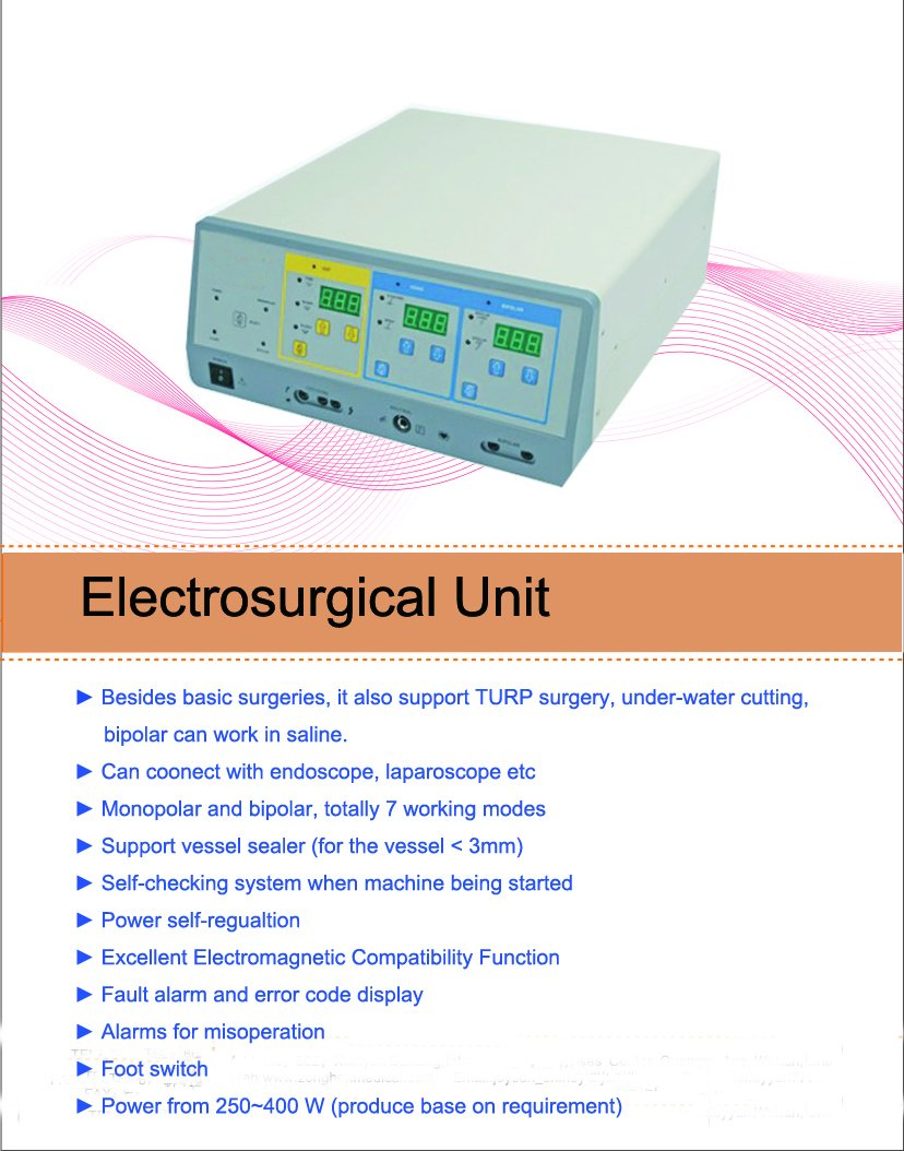 High Frequency Electrosurgical Unit with CE Medical Equipment (CSU-400S)