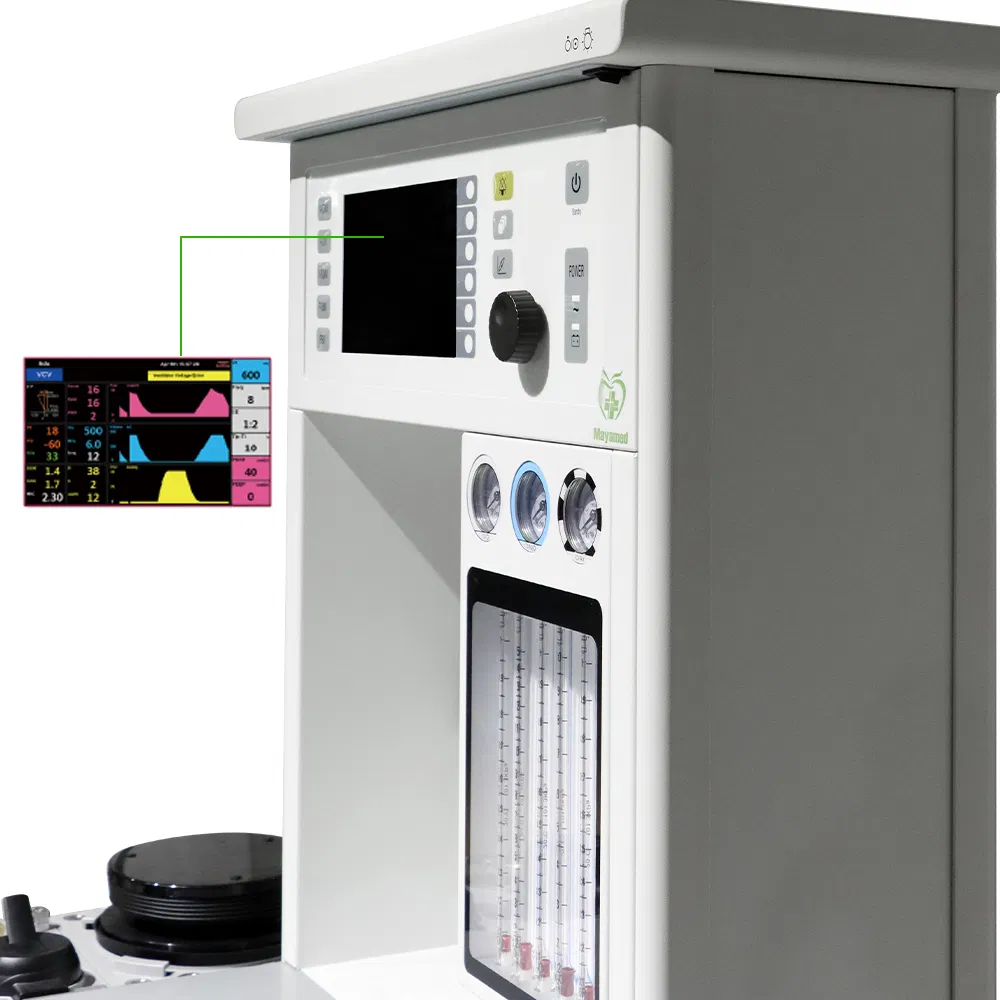 2-Device ICU Anesthesia Workstation Emergency Clinics Apparatus with Patient Monitor Stand