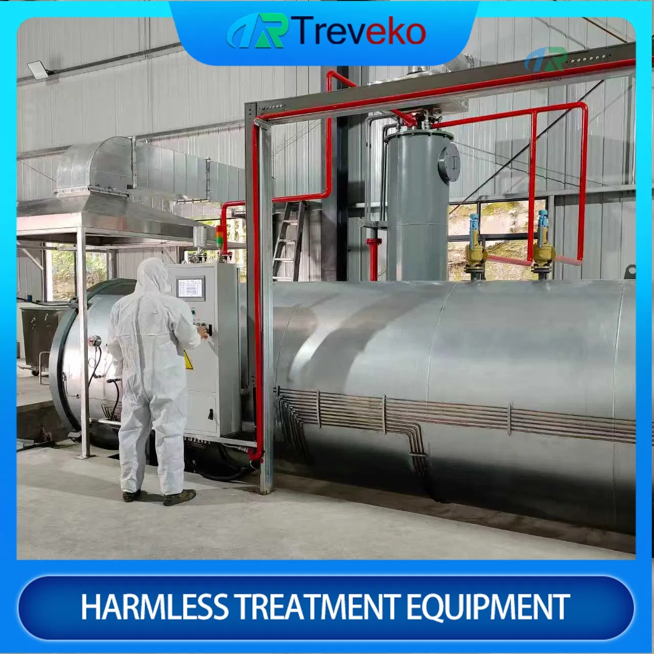 Automated Horizontal Medical Waste Steam Sterilization Shredding Equipment for Pathology