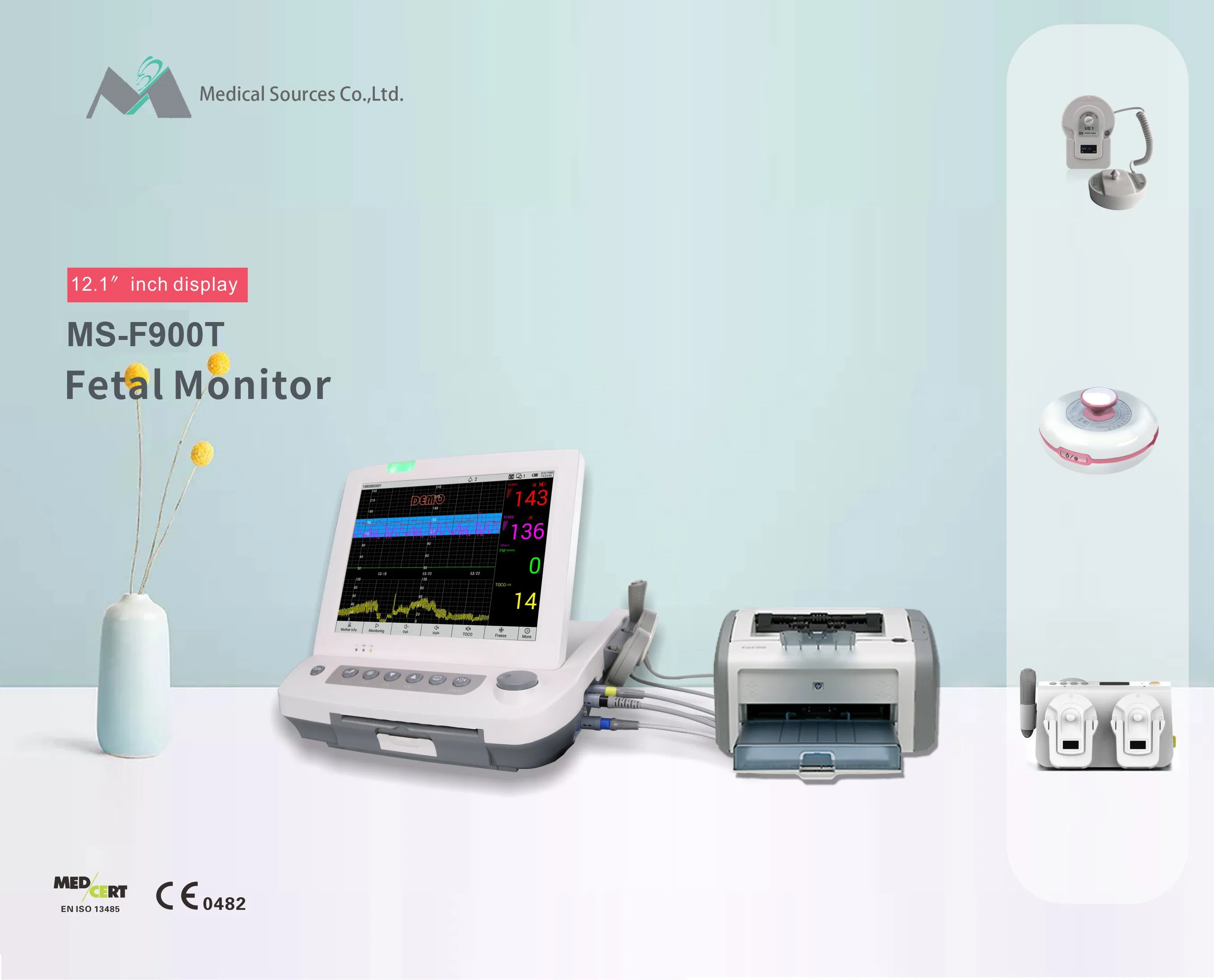 Pregnant Women Needed Cardiotocography Machine Ctg Maternal Fetal Monitor (MS-F900T)