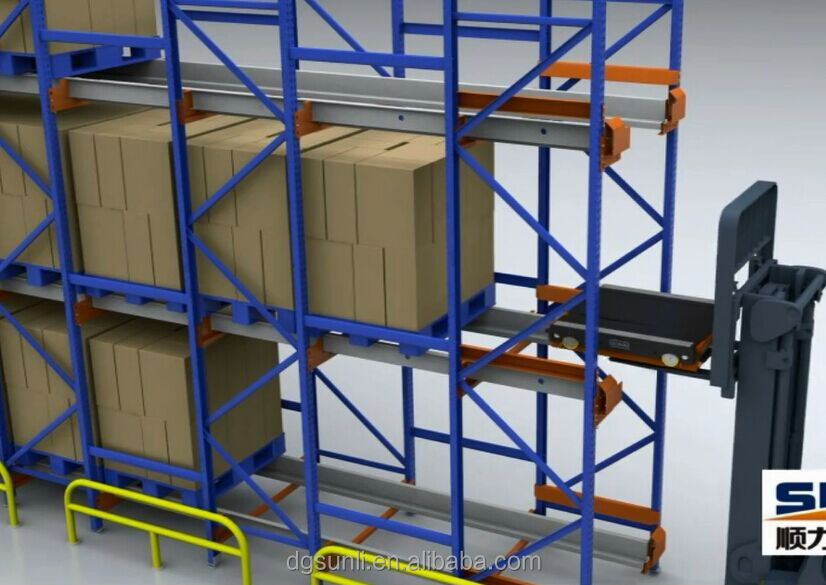 800KG Payload Automatic Radio Controlled Pallet Shuttle Rack
