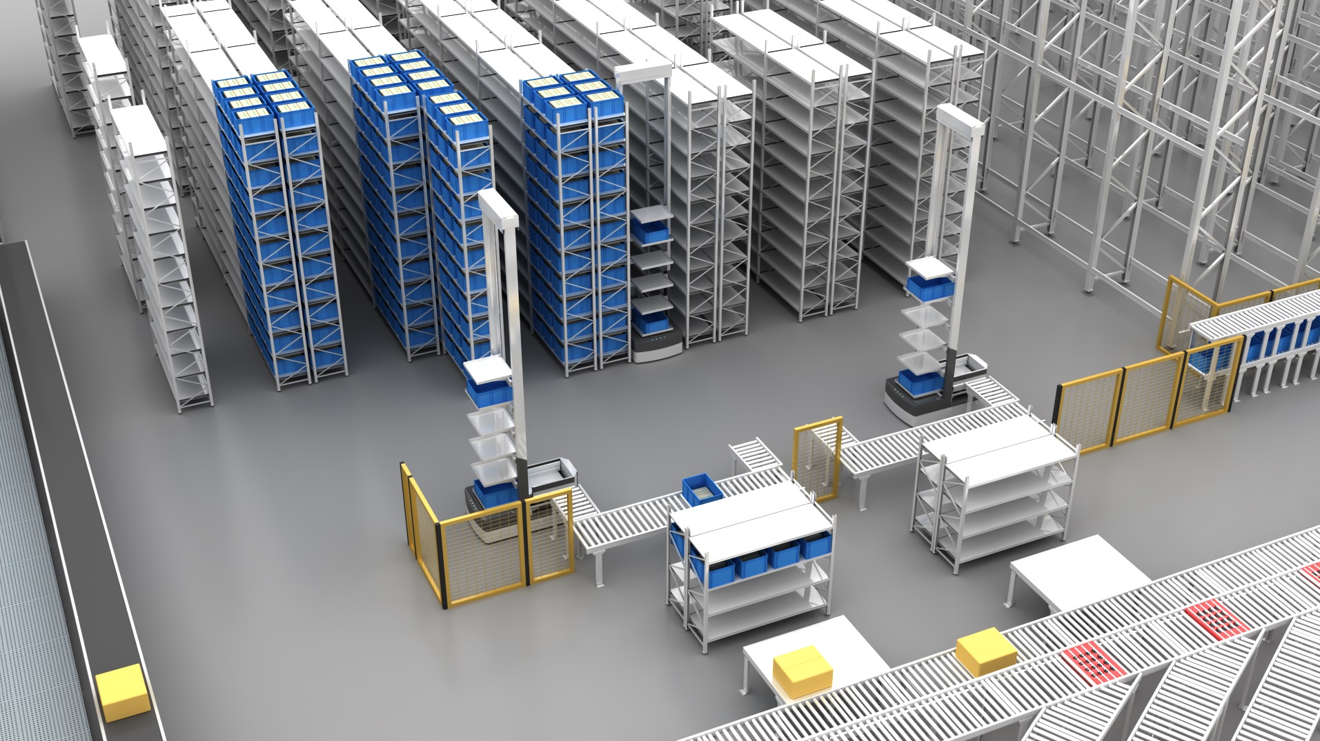 Automated AS&RS Pallet Storage Rack Retrieval System