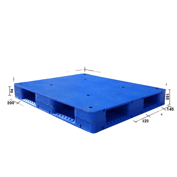 Single Faced Eco-Friendly Euro Flat Top Plastic Pallet Heavy Duty 4-Way Logistics Storage Warehouses ISO Certified Recycled HDPE