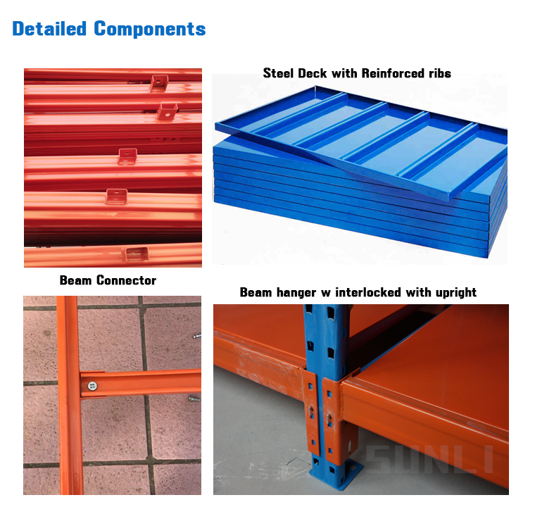 Industrial Storage Shelves Heavy-Duty Selective Warehouse Steel Racking Adjustable Stacking Shelf