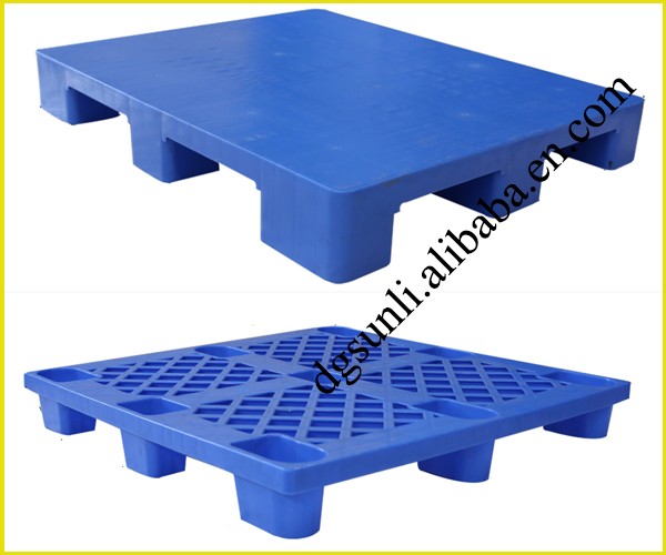 Single Faced Eco-Friendly Euro Flat Top Plastic Pallet Heavy Duty 4-Way Logistics Storage Warehouses ISO Certified Recycled HDPE