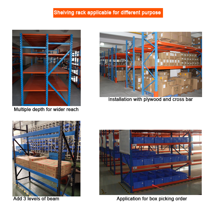 China Factory Heavy Duty Adjustable Garage Steel Rack System Steel Selective Storage Shelving for Warehouse Storage Racking