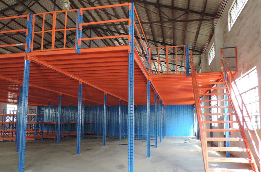 China Factory Q235B Steel Mezzanine Flooring Platform Warehouse Racking System Heavy Duty High Capacity Capacity Mezzanine Racks