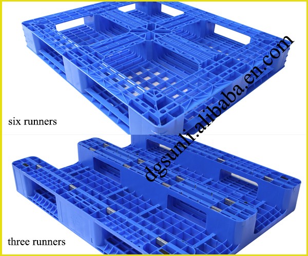 Single Faced Eco-Friendly Euro Flat Top Plastic Pallet Heavy Duty 4-Way Logistics Storage Warehouses ISO Certified Recycled HDPE