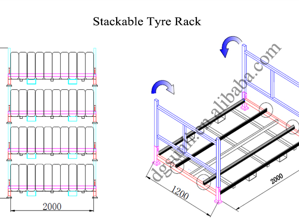 Industrial 5-Layer Easy-to-Store and Transport Foldable Steel Storage Rack with Powder Coating Finish and Pallet Racking