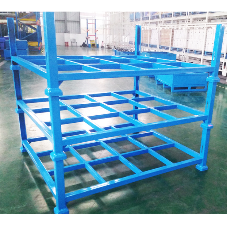 Factory Selling Industrial Foldable Steel Metal Pallet Tyre Rack Warehouse Stacking Storage Rack Folding Stackable Cages
