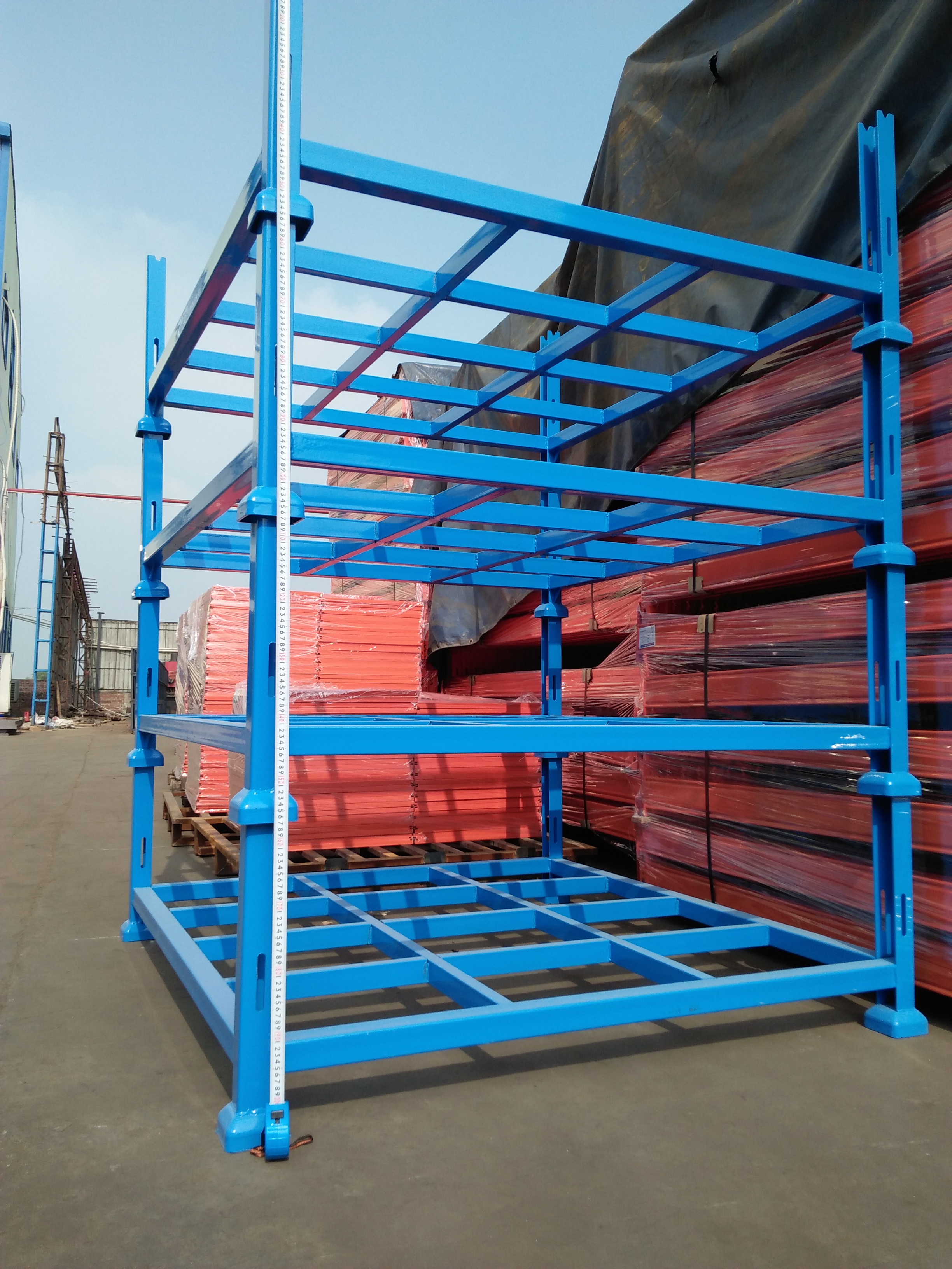 Industrial 5-Layer Easy-to-Store and Transport Foldable Steel Storage Rack with Powder Coating Finish and Pallet Racking