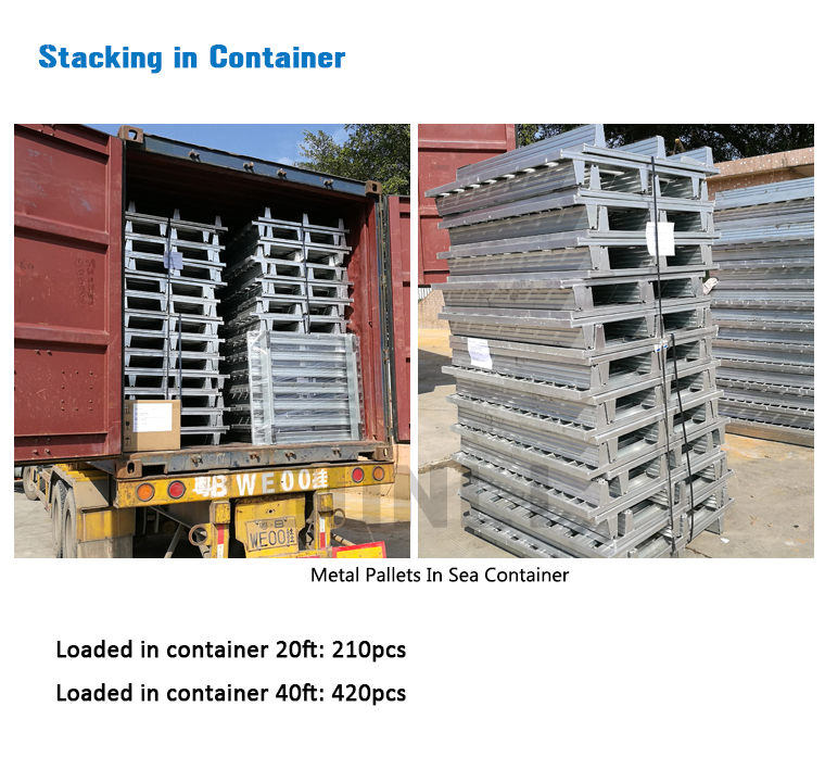 2000KG Payload 2-Way Entry Single Faced Steel Pallet