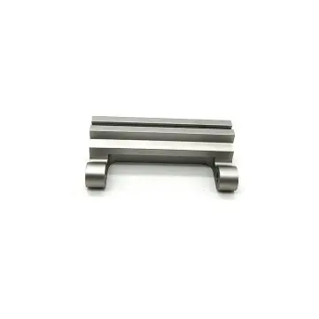 Custom CNC machined aluminum hinge assembly with grey anodized finish