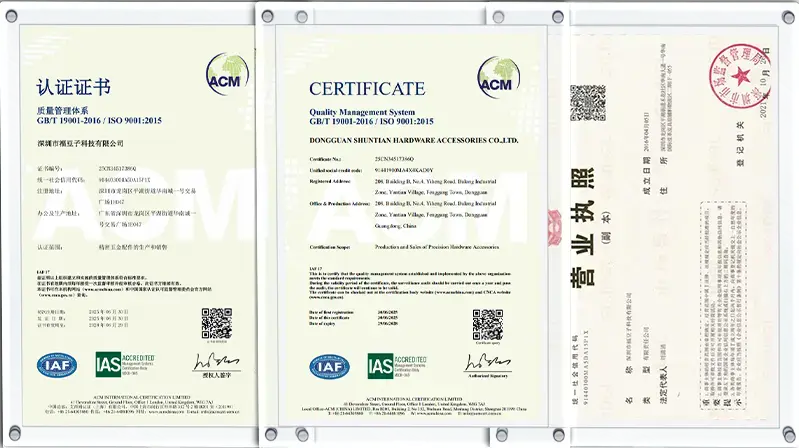Sunmy Hardware quality certificates and test reports