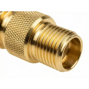 Knurled Brass Threaded Connector for Gas Sealing