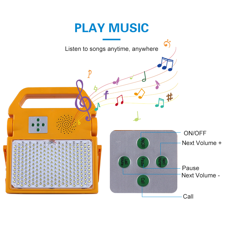 New Design Music Blue Tooth Outdoor Party Light100W Solar Powered RGB LED Flood Light Smart Light