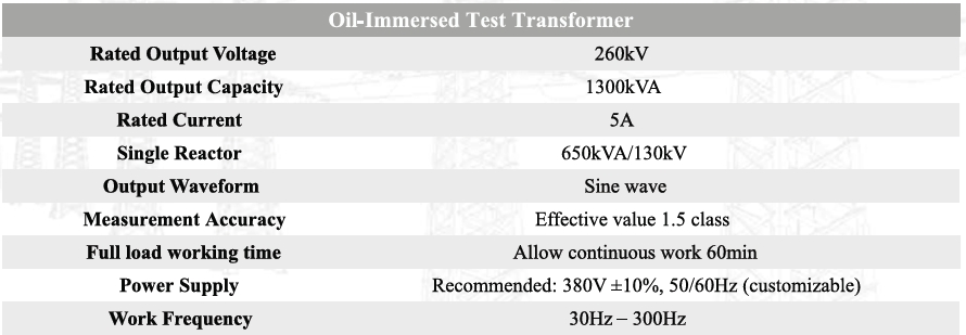 Oil-Immersed AC Hipot Cable Tester with Test Transformer