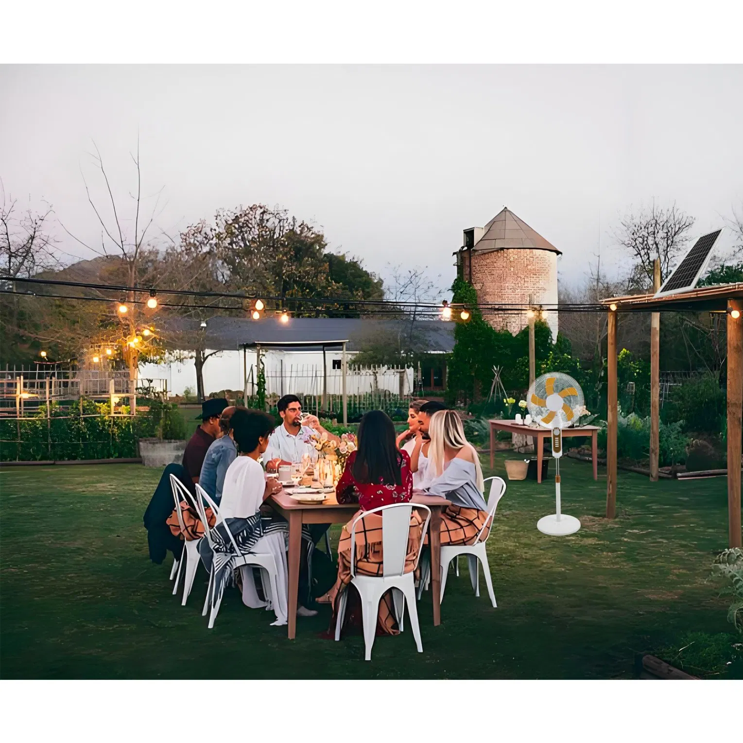 Sustainable 16" Solar-Powered Table Fan Perfect for Indoor or Outdoor Use