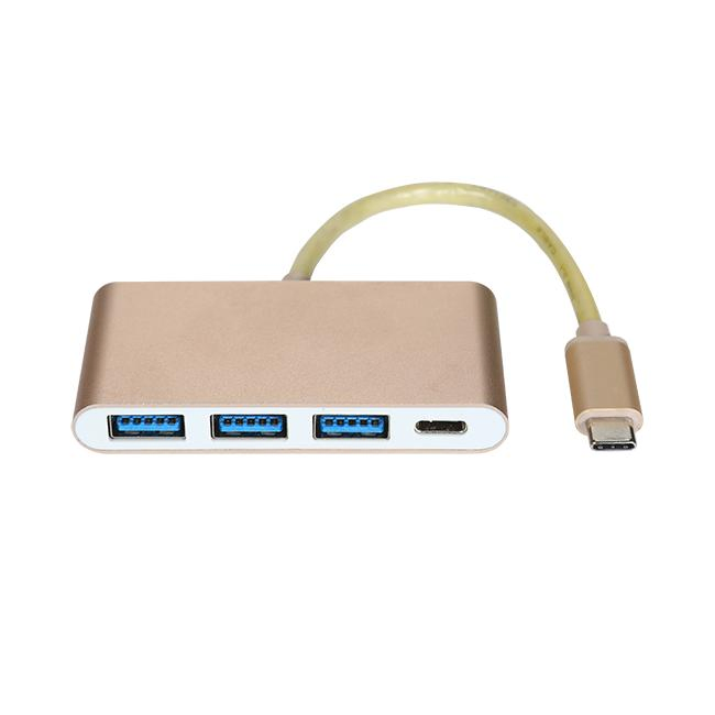 4-in-1 USB C Adapter 3 USB 3.0 Ports Hub &amp; 60W Pd