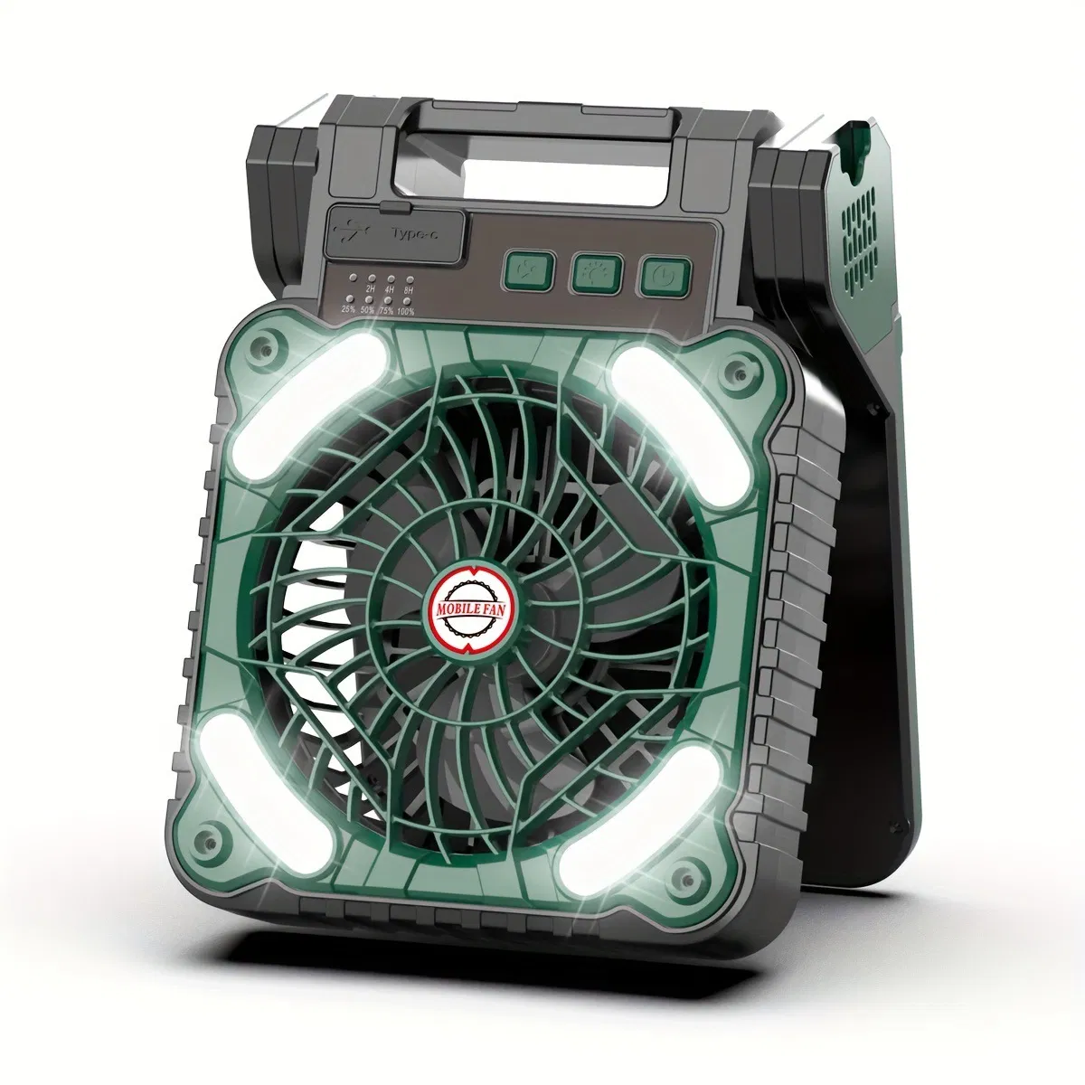 New Solar Powered Fan, USB Rechargeable Camping Fan Light, Outdoor Convenient Multifunctional Desktop Fan