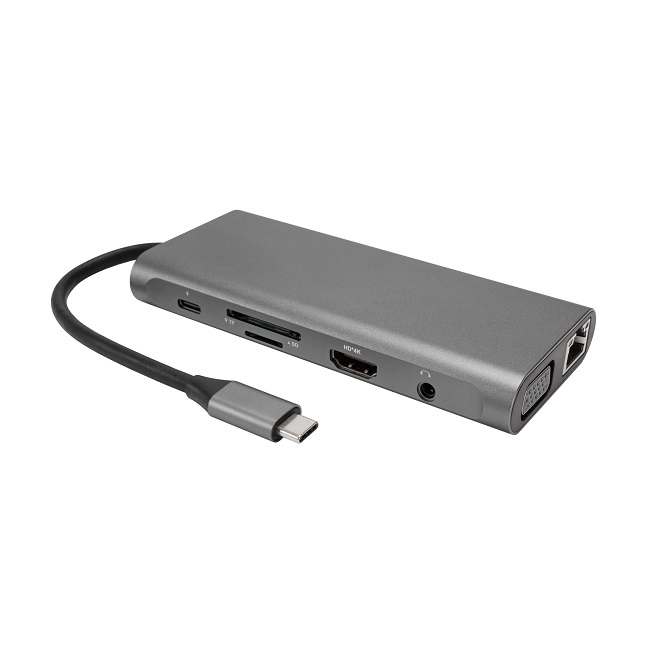 12-in-1 USB C Hub Docking Station with Ethernet/USB 3.0/Pd/HDMI/SD/TF/Audio Ports