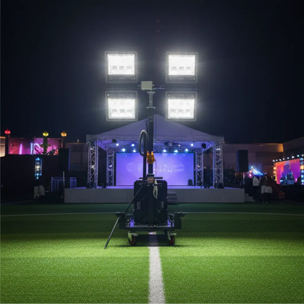 Emergency Outdoor LED Light Kit with Diesel Generator