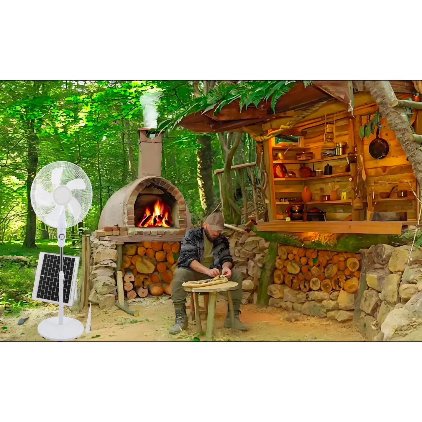 Sustainable 16" Solar-Powered Table Fan Perfect for Indoor or Outdoor Use