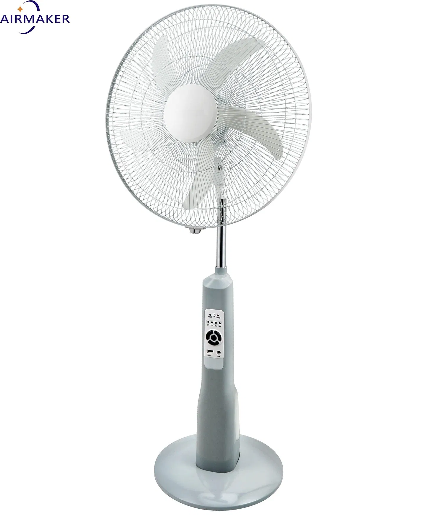 Newly Designed 16-Inch Solar-Powered Rechargeable Fan Dual-Axis Motor Remote Control Oscillating Screen Display Outdoor Hotel CE Rsf-40