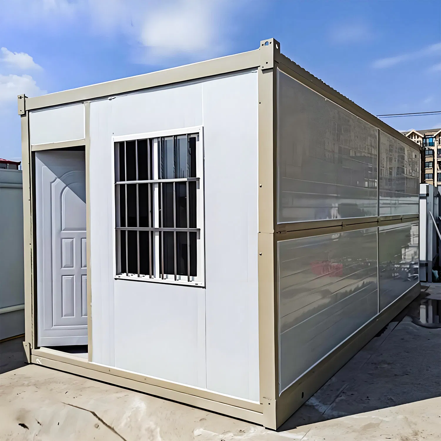 Eco-Friendly Container Home with Modular Design and Versatile Spaces