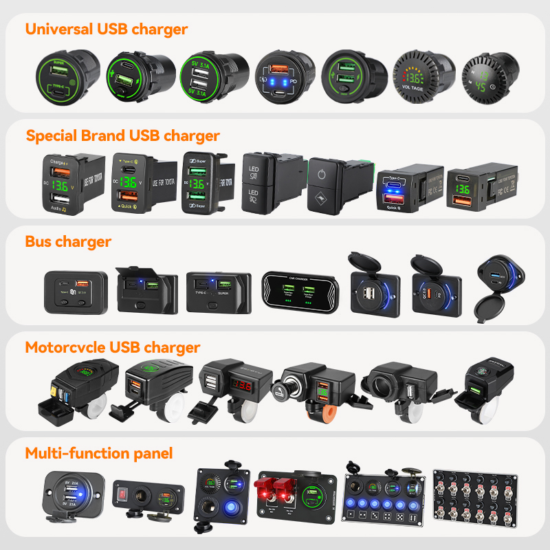 Reliable Round Two Port High Output Charging Hub for Vehicle Installations with Optional OEM Features USB Adapter Car